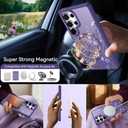 DOMAVER for Samsung Galaxy S25 Ultra Case, Magnetic Phone Case for Samsung S25 Ultra [Compatible with MagSafe] Slim Fit Flowers Floral Design Shockproof Protective Bumper Women Girls Cover- Purple