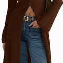 Saodimallsu Womens Long Cardigan Sweaters Oversized Bell Sleeve Open Front Button Down Casual Knit Fall Midi Dress (X-Large, Coffee)
