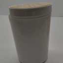 Mini Trash Can with Bamboo Lid Soft Close and Foot Pedal, 0.8Gal/3L Tiny Round Trash Can with Removable Plastic Inner Wastebasket for Bathroom, Bedroom, Powder Room, Office, Desk, Car, White