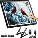 DONPODER A3 Light Pad for Diamond Painting with Stand, Diamond Art Light Board 5500 Lux,Tracing Light Box 10 Levels/Stepless Dimming Diamond Art for Sketching,Animation,Tattoo,Diamond