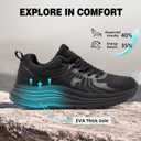 Men's Orthopedic Waterproof Running Shoes Flat Feet: Comfortable Plantar Fasciitis Orthotic Neuropathy Arch Support Tennis Sneakers, Non Slip Casual Standing Driving Walking Shoes Black Size 12