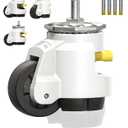 HOLKIE Leveling Stem Casters Set of 4 Heavy Duty Retractable Caster Wheels, 1/2" and M12 Stem Size, Total Capacity 4960 Lbs, Adjustable Wheel with Ratchet Handle for Workbench, Machine, Equipment