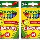 Crayola 24 Count Box of Crayons Non-Toxic Color Coloring School Supplies (2 Packs)