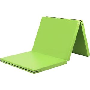 KaRaDaStyle Gymnastics Mat 3-Folding Stretch Mats 71"x31"x2" Exercise Muscle Training Children Play Horizontal Bar Mat Yoga Sports Soundproof Home Use (Green/3-fold)