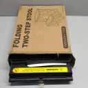 2 Step Folding Stool Non Slip 250 lb Capacity Foldable Step Stool 8 and 17 Inch Dual Height Portable Foot Stool for Kitchen Bathroom Black