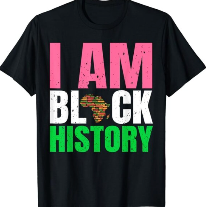 I Am Black History Pink and Green Historically Black College University T-Shirt, XXL