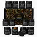 YMing 12 Pack Scented Candles for Men, Masculine Soy Candle Gift Set, 3.5 oz Each, Woody Leather Tobacco Coffee & Amber Scents, Gifts for Men Dad Husband Boyfriend