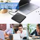 External DVD Drive USB 3.0 USB C CD Burner CD/DVD +/-RW Optical Drive, Slim Portable DVD CD ROM Rewriter Writer Duplicator for Laptop Desktop PC Windows 11/10/8/7 MacBook Mac Linux OS Apple