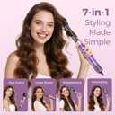 Vincofy 7 in 1 Blow Dryer Brush Set Hot Air Styler for Fast Drying, Curling, Straightening & Volumizing Ionic Hair Dryer Brush with 1500W Power No Heat Damage for All Hair Types Lilac