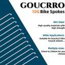 Bike Spokes 10G 3.0mm Silver Bicycle Spokes Mountain Bike Spokes for E-Bike Motorcycle Tricycle Wheel 55mm-230mm with Nipples 40pcs