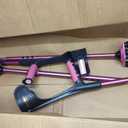 Lightweight Foldable Forearm Crutches, Height Adjustable Pink | 10-Level Adjustable Height Crutches With Open Cuff For Leg Injury Surgery Disabled