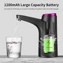 5 Gallon Water Pump, Water Dispenser for 5 Gallon Bottle, USB-C Rechargeable Water Jug Dispenser, Portable Automatic Water Pump for Home, Black