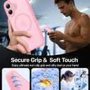 4 x Magnetic Shockproof for iPhone 17 Case,Upgraded[Camera Protection][Compatible with Magsafe][Non-Slip][Mil-Grade Protection] Slim Anti-Yellow Translucent Matte Phone Case for iPhone 17,Pink