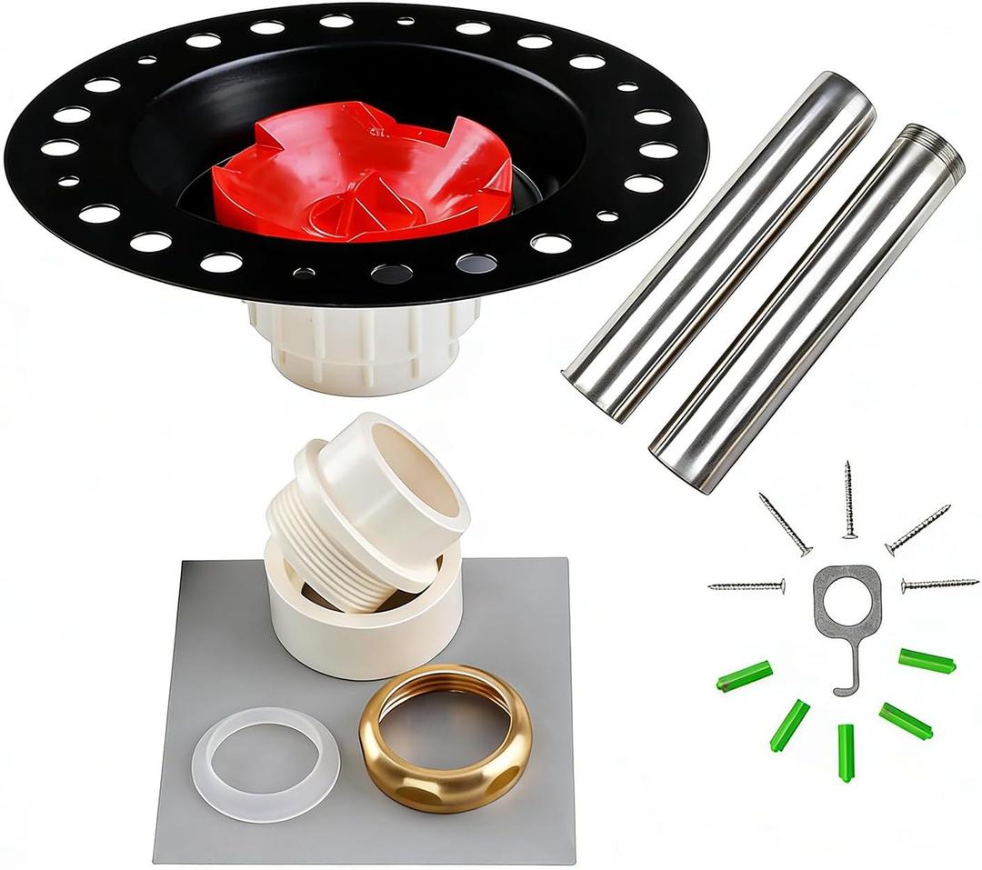 Freestanding Bathtub Rough-in Kit With Stainless Steel Tail Pipe and PVC Adapter Compatible with All Freestanding Bathtubs, Standard Bathtubs and Floor Mounted Bathtub - Fit 1-1/2" Bathtub Drains