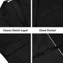 COOFANDY Men's Suits 2 Piece Slim Fit Suit Set 2 Button Lightweight Casual Knit Blazer Suit Jacket Pants (Black, XXL)