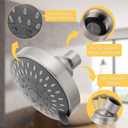 AISOSO Shower Head, 5 Modes High Pressure Shower Heads for Relaxed Shower Experience, 4.1 Inch Bathroom Fixed Showerhead Even at Low Water Pressure for Powerful Spray, Brushed Nickel