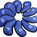 10Pcs/Pack New Meshy Golf Iron Covers Set Golf Club Head Cover Fit Most Irons