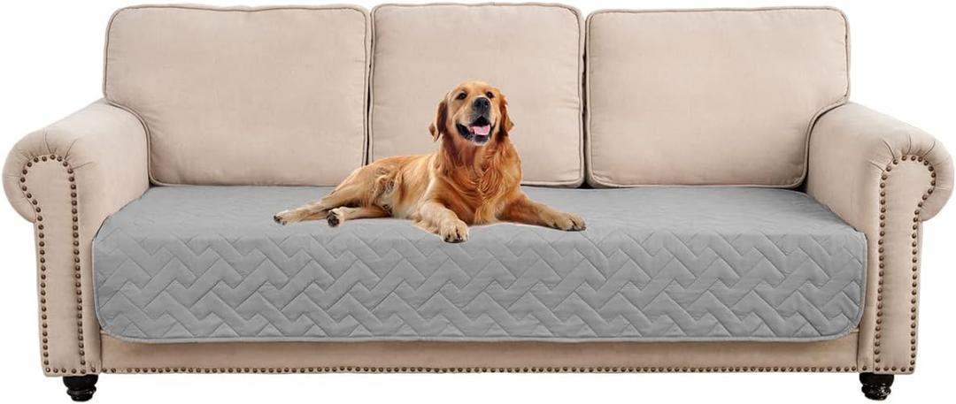 fuguitex Waterproof Dog Bed Cover Couch Cover for Pet Anti-Slip Cat Mat Pet Pad Blanket for Sofa Chair Recliner Bed Furniture Protrctor (45x90 Inch (Pack of 1), Grey)