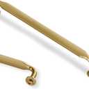 Lardmon 3 Pack Champagne Bronze Modern Cabinet Pulls 7.5 Inch(192mm) Hole Center Kitchen Cabinet Handles Solid Drawer Pulls Heavy Duty Zinc Alloy Kitchen Hardware, 8 Inch(205mm) Total Length