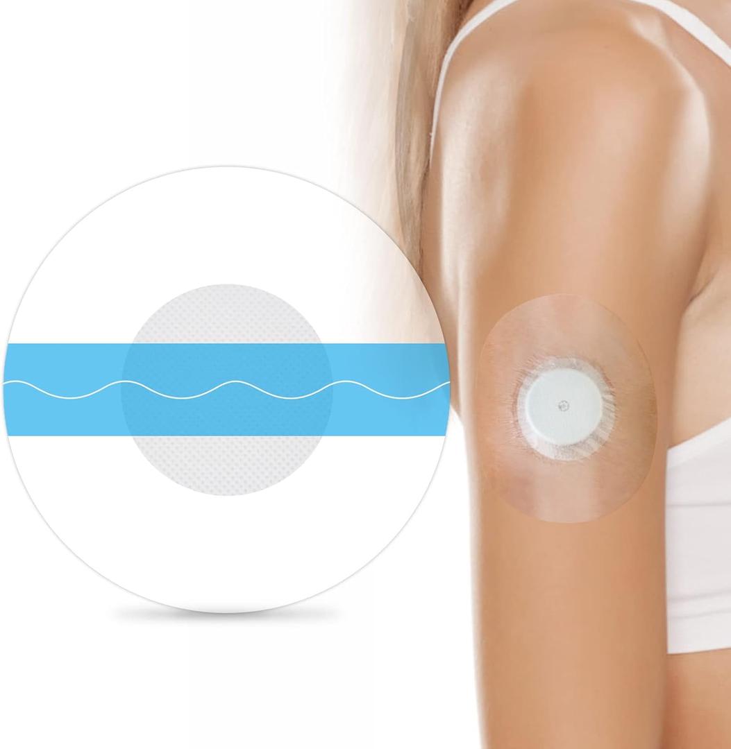 HONYOU 1 Pack Latex-Free Medical Adhesive Patches for Freestyle Libre 2/3-Precut CGM Tape with No Glue On The Center Waterproof and Strong Stick for Long Stay