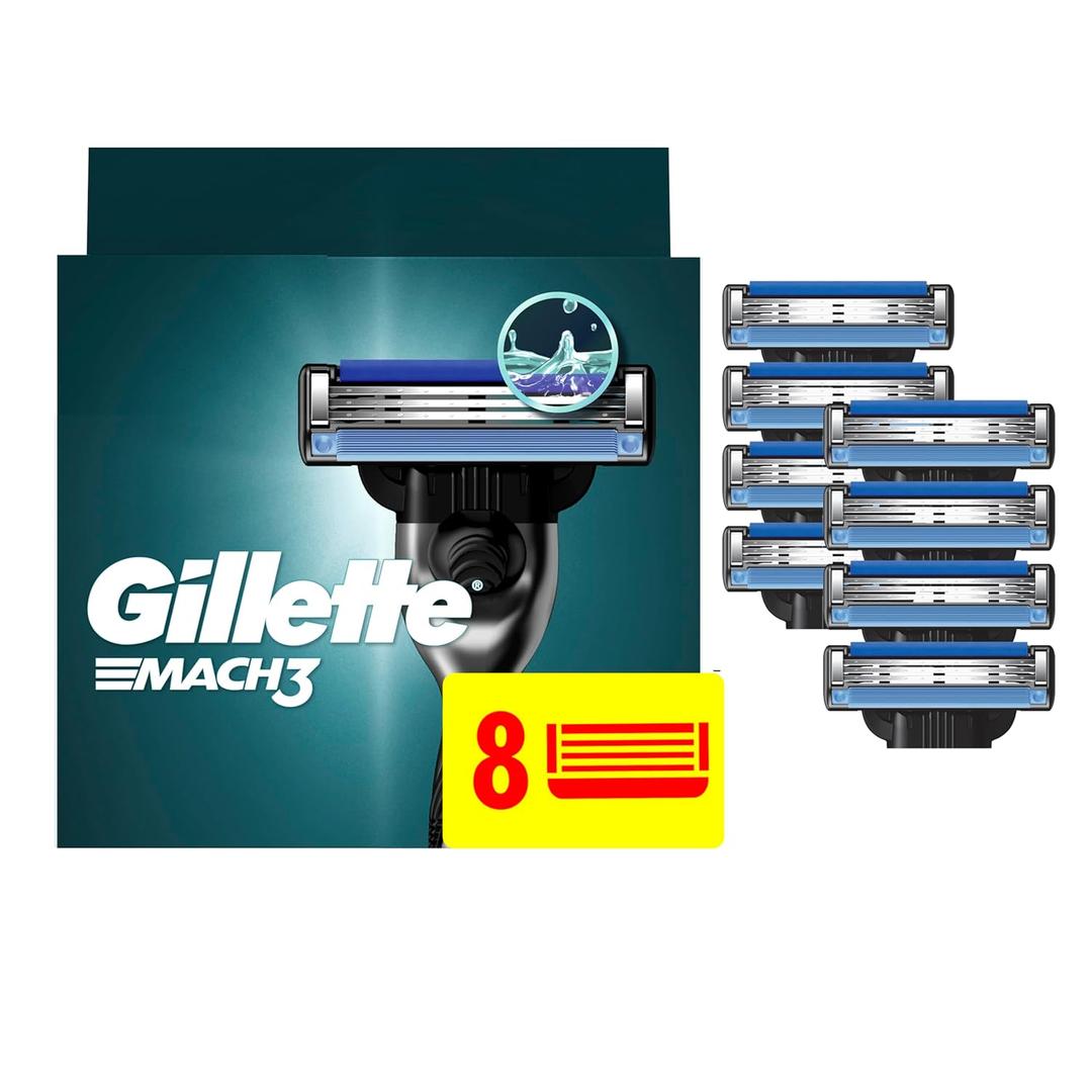 Gillette Mach3 Razor Refills for Men, 8 Razor Blade Refills (8 Count (Pack of 1))