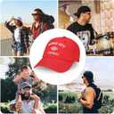 Football Fan Hat,Embroidered Adjustable Football Cap for Men, Women,Cotton Trucker Cap,Game Day Gift (Red, L)