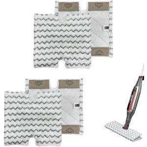 4 Pack Steam Mop Pads for Shark Lift-Away Pro Genius S3973, S3973D, S3973WM, S5002Q, S5003A, S5003D, S5004, S6001W, S6002, S6002C, S6003D, S6003W Touch-Free Dirt Grip Washable Replacement Mop Pads