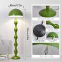 Unique Floor Lamp Creative Green Mushroom Lamp Standing Lamp with 45CM Wide Iron Shade and Foot Switch Modern Floor Light for Living Room, Bedroom, Office, Corner