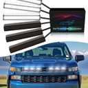 6Pcs LED Grill Lights for 2019-2024 2025 Chevrolet Silverado Raptor Grille Marker Lights Silverado 1500 2500 3500 Accessories Front Bumper Grille Trims (White)