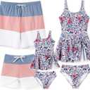 PATPAT Family Matching Swimwear Floral Pattern Tankini Swimsuits and Swim Trunks (M)