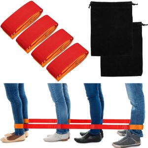 2 Sets 4 Legged Race Bands for Kids Field Day Team Building Games for Work Birthday Holiday Party Outdoor Activities for Adults Boys Girls Group Fun Games