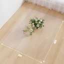 3'×4' Frosted Clear Waterproof Area Mat for Hard Floor, No Scratches Plastic Floor Mat for Litter Boxes, Spill-Resistant Easy Cleaning Floor Protector for Under Refrigerator, Plant Pots