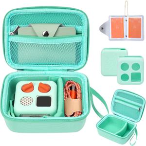 MGZNMTY Travel Storage Case and Thicken Silicone Cover Compatible with Yoto Mini Player - Kids Audio & Music Player and Card Holder for Yoto Card Hold Up to 10 Cards (Green)