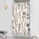 Omifly Small Stall Rv Beige Floral Shower Curtain 36Wx72H Inch Vintage Farmhouse Flower Shower Curtains for Bathroom Wildflower Boho Camper with 12 Plastic Hooks Fabric Waterproof Accessories