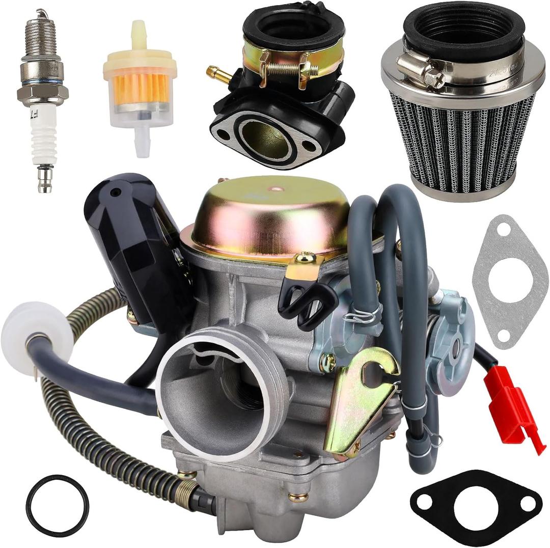 150cc gy6 carburetor for 4 Stroke Engines 125cc 150cc 152QMJ 157QMI PD24J 24mm for Motorcycle Scooter ATV Go Kart with Electric Choke Intake Manifold