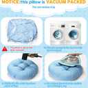 Fumete 8 Pcs 16 Inch Round Floor Cushions for Kids and Toddlers, Flexible Seating Classroom Furniture Floor Pillow for Home, Daycare, Preschool, Yoga and Meditation (Sky Blue)