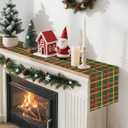 4 x Artscope Buffalo Plaid Christmas Table Runner, Xmas Winter Holiday Kitchen Dining Table Decoration for Christmas Home Party Decor 13x72 Inch-Green