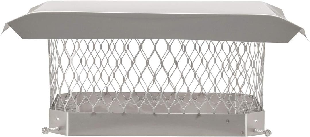 Stainless Steel Chimney Cap - Bolt-On Chimney Cover, Single Chimney Flue Cover Fits Existing Tiles, Chimney Vent Cap (9" x 13") HY-C SCSS913