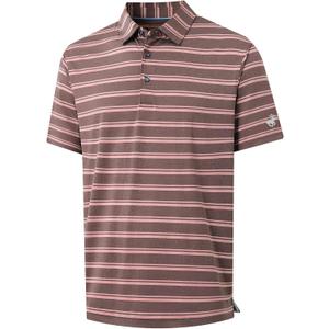 MICHEL ROUEN Mens Polo Shirts Heather Jacquard/Print/Striped Performance Moisture-Wicking Casual Collared Golf Shirts for Men (L)