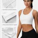 MAGCOMSEN Women's Sports Bras Cross Back Wireless Padded Bra Wide Strap Low Impact Moisture-Wicking for Workout Gym Yoga (White)