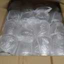 Goodluck 36 Pack 12oz Stemless Plastic Wine Glasses  Clear Ribbed Cups with Gold Rim, Fancy Reusable Disposable Drinkware for Weddings, Parties, Bars, Indoor and Outdoor Events