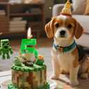 Pixel Birthday Candle, 2.68 Inch Miner Number Candles, Game Themed Candle Birthday Decoration for Pixel Theme Birthday Anniversary Dynamite Video Game Party (Green, 5)