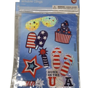 8 Sheets Small Party of Window Clings Decorations, Patriotic American Flag for Glass Windows Born USA,USA Red White Blue Decor