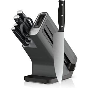Ninja NeverDull 7-Piece Prep Knife System, Essential, Confortable Grip, Stainless Steel, Built-in Sharpener (K12007BRN)