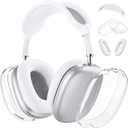 Silicone Case Cover for AirPods Max, MOLOPPO Clear Soft TPU Ear Cups Cover/ Ear Pad Case Cover/ Headband Cover for AirPods Max, Transparent Accessories Silicone Protector for Apple AirPods Max, B-White