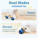 2 x Moving Ball Cat Toys with Feather Tail, Rechargeable 2025 New Interactive Toy with Remote Control for Indoor Cats Exercise, Smart Interactive Kitten Rolling Ball (Blue)