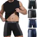 Incontinence Underwear for Men Washable Soft Breathable Leak Proof Boxer Briefs for Daily Bladder Leakage 4 Pack, Medium