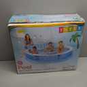 INTEX Swim Center Inflatable Family Lounge Pool: Built-In Bench Cup Holder 156 Gallon Capacity 90" x 86" x 31" Blue