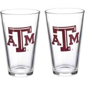 The Memory Company Officially Licensed NCAA 16 oz Pint Glasses Set of 2-16 oz Pint Glass, Licensed Team Drinkware, Stylish Gameday Glassware, Team Logo