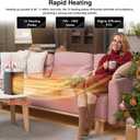 Small Portable Space Heater for Indoor Use - VOCRS 1500W PTC Electric Heater with Thermostat, Remote Control, 12H Timer, Eco and Fan Mode, Rapid and Safe Heating for Bedroom, Office
